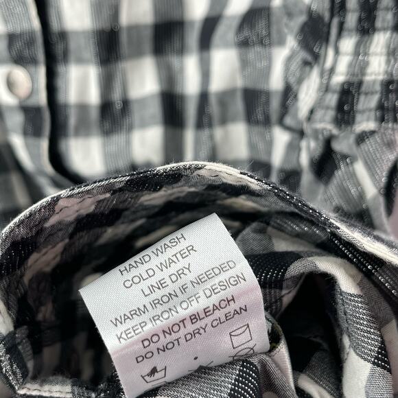 COOGI Shirt Dress Size Large Buffalo Check Plaid W&B Silver Logo Zippers Checked - Picture 14 of 16